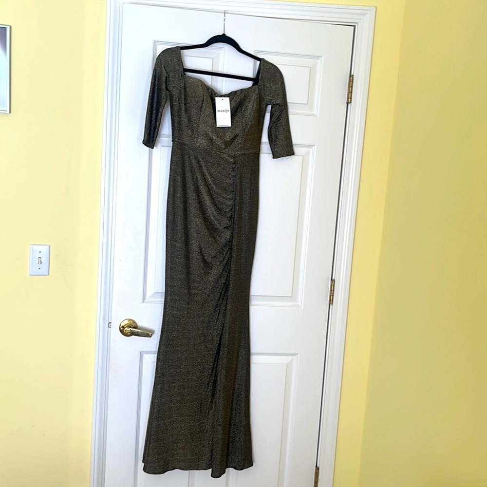 Brand New with Tag shoulder gown with slit
